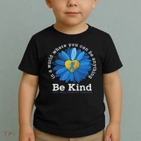 Be Kind Blue Sunflower Child Abuse Prevention Awareness Toddler T-Shirt thumb 2