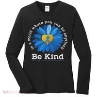 Be Kind Blue Sunflower Child Abuse Prevention Awareness Women's Long Sleeve Shirt thumb 0