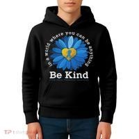 Be Kind Blue Sunflower Child Abuse Prevention Awareness Kids Hoodie thumb 4