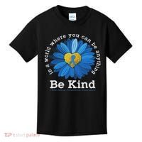 Be Kind Blue Sunflower Child Abuse Prevention Awareness Kids T-Shirt thumb 0