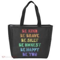 Be Kind Be Brave Be You Self Love Quote Tote Bag thumb 0