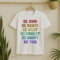 Be Kind Be Brave Be You Self Love Quote T-Shirt thumb 2