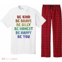 Be Kind Be Brave Be You Self Love Quote Pajama Set thumb 0