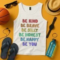 Be Kind Be Brave Be You Self Love Quote Tank Top thumb 4