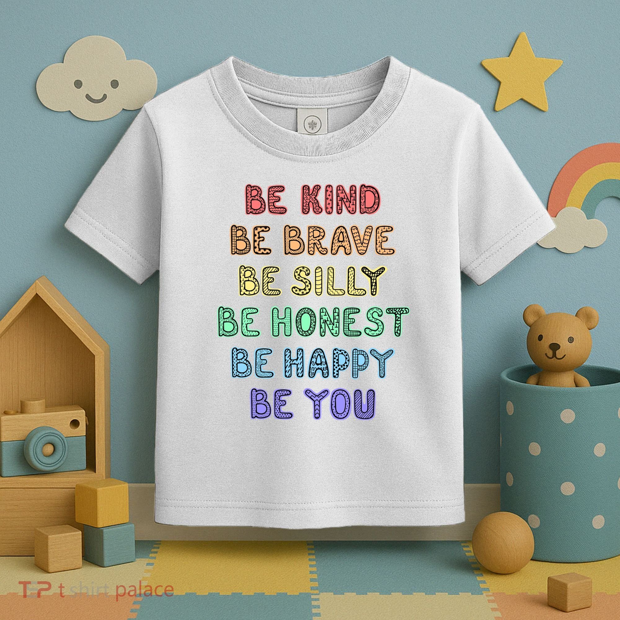Be Kind Be Brave Be You Self Love Quote Toddler T-Shirt