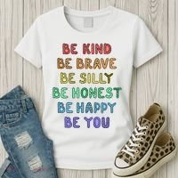 Be Kind Be Brave Be You Self Love Quote Women's T-Shirt thumb 3