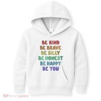Be Kind Be Brave Be You Self Love Quote Kids Hoodie thumb 0