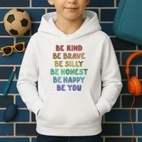 Be Kind Be Brave Be You Self Love Quote Kids Hoodie thumb 2
