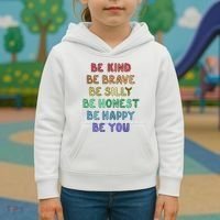 Be Kind Be Brave Be You Self Love Quote Kids Hoodie thumb 3