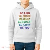 Be Kind Be Brave Be You Self Love Quote Kids Hoodie thumb 4