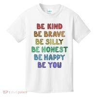 Be Kind Be Brave Be You Self Love Quote Kids T-Shirt thumb 0