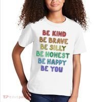 Be Kind Be Brave Be You Self Love Quote Kids T-Shirt thumb 2