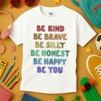 Be Kind Be Brave Be You Self Love Quote Kids T-Shirt thumb 3