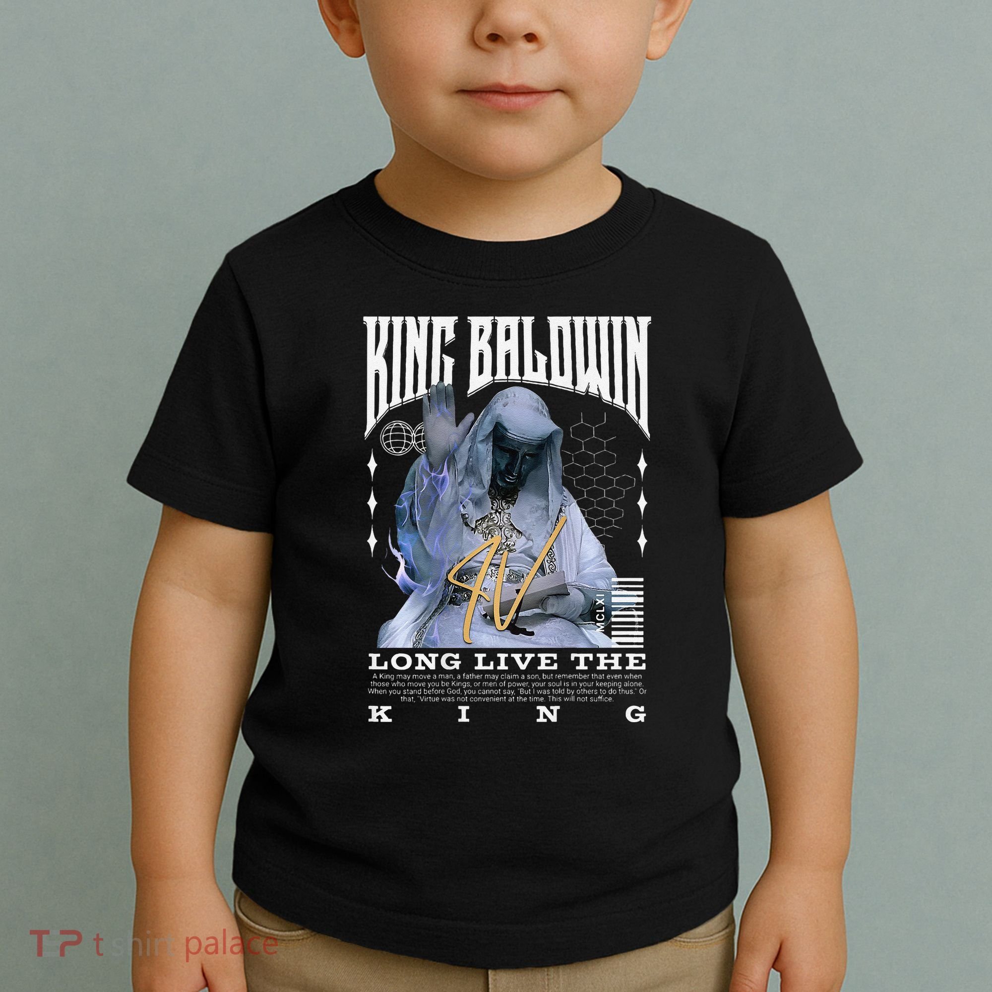 Backprint King Baldwin Iv Toddler T-Shirt