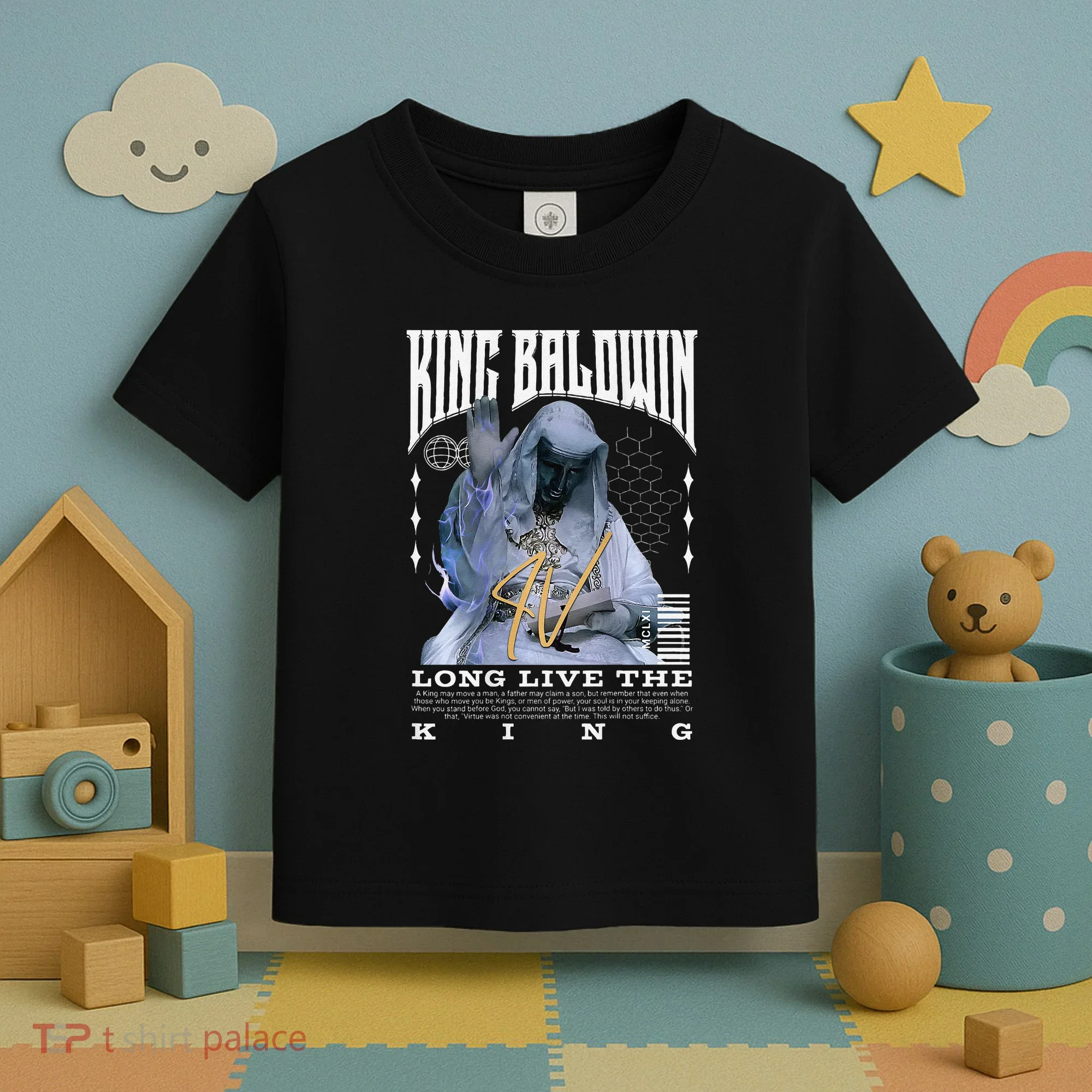 Backprint King Baldwin Iv Toddler T-Shirt