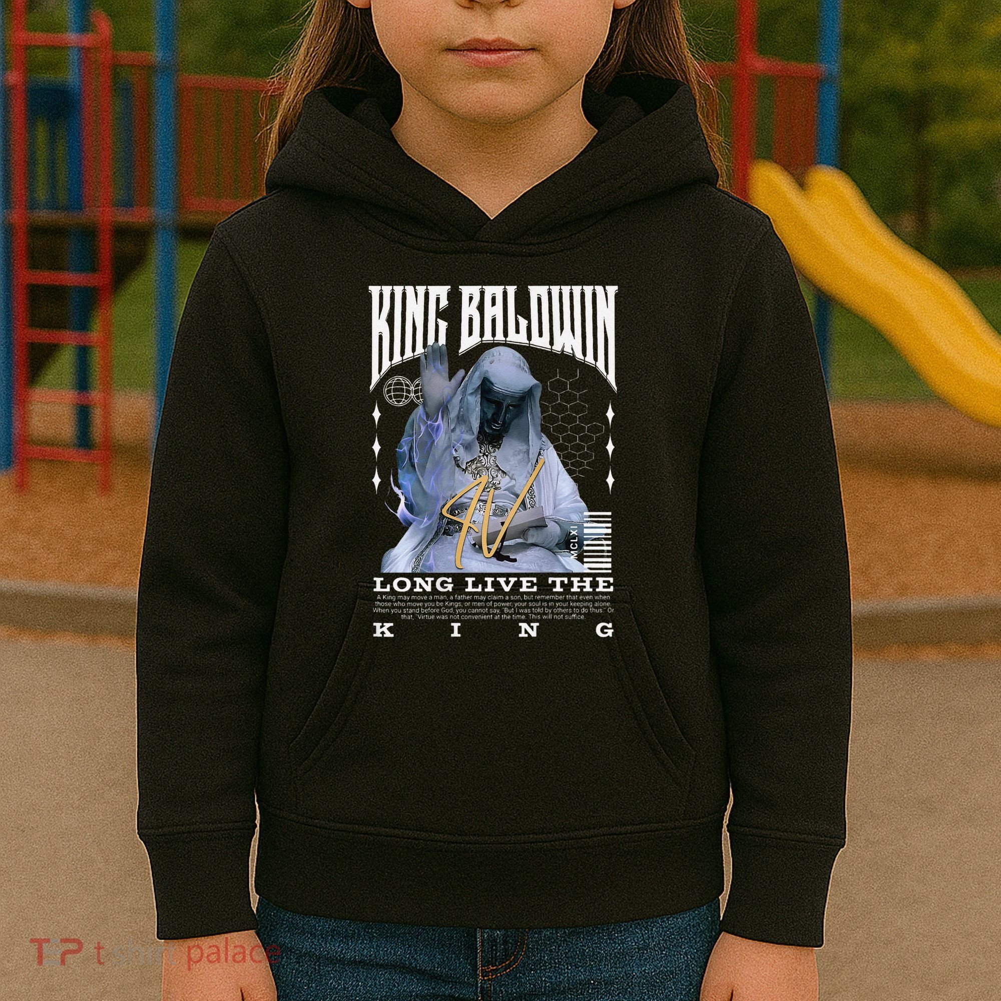 Backprint King Baldwin Iv Kids Hoodie