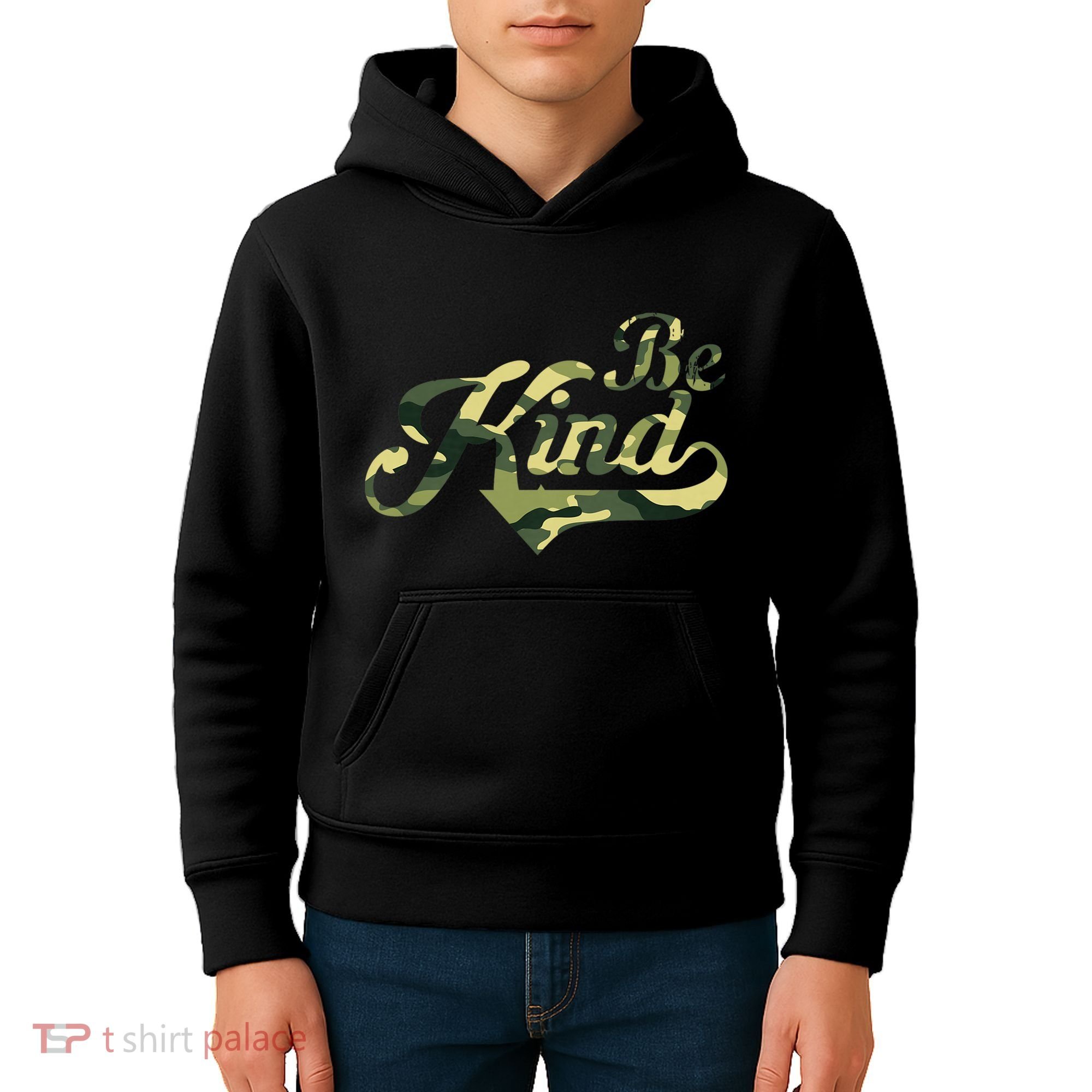 Be Kind Camouflage Anti Bullying Awareness Kindness Kids Hoodie