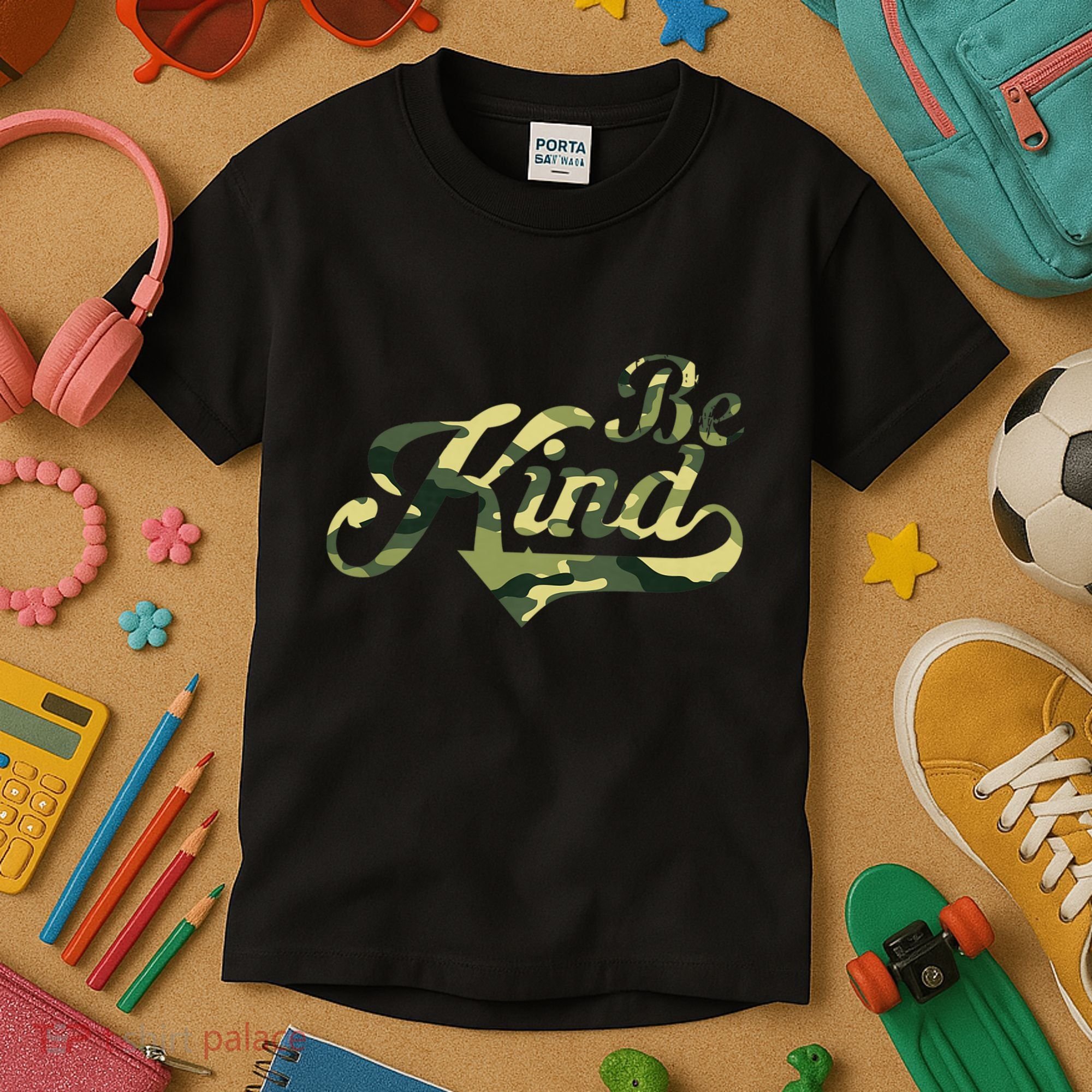 Be Kind Camouflage Anti Bullying Awareness Kindness Kids T-Shirt