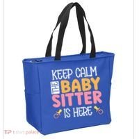 Babysitter Keep Calm The Sitter Is Here Sitter Gift Tote Bag thumb 2