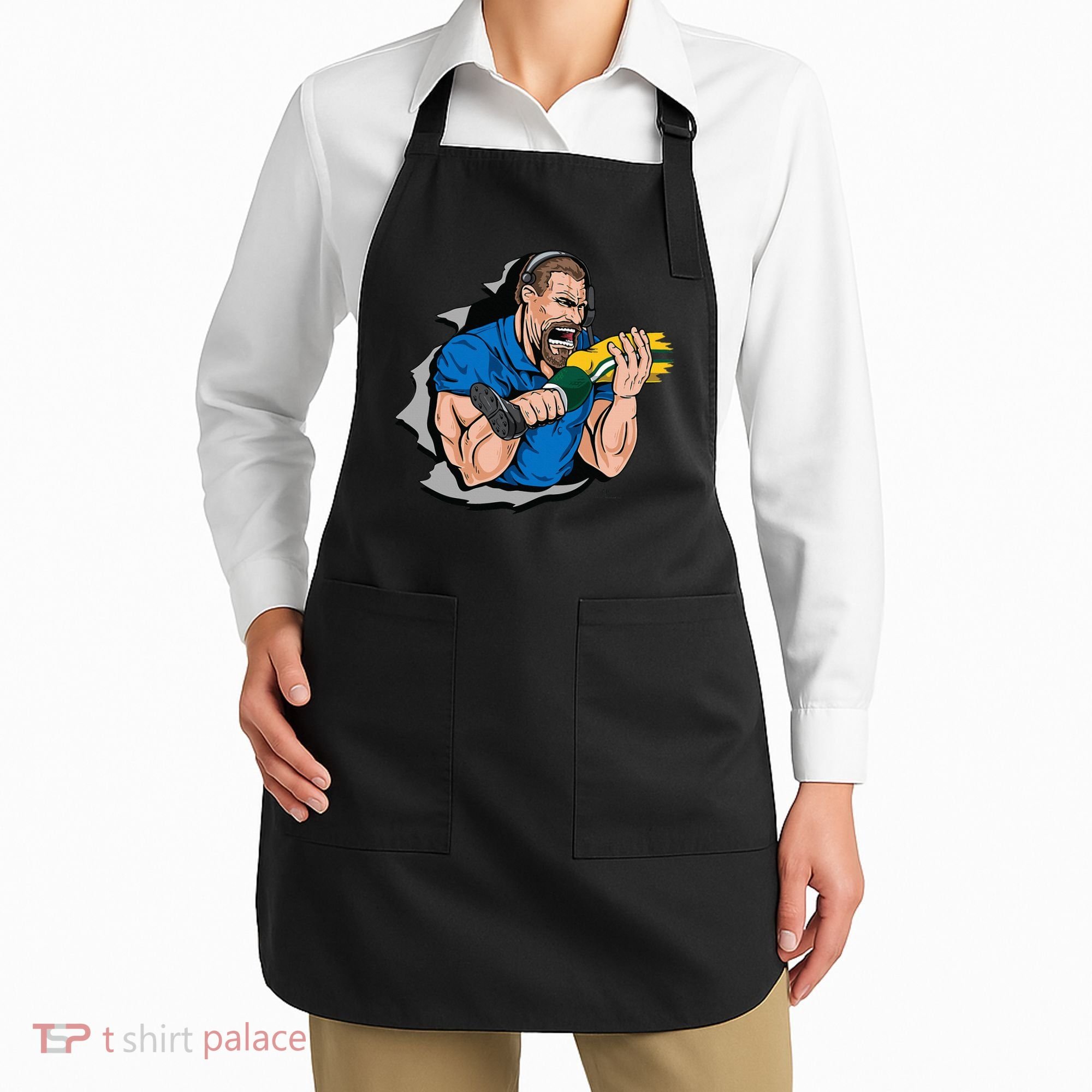 Biting Knee Caps Apron
