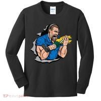 Biting Knee Caps Kids Long Sleeve Shirt thumb 0