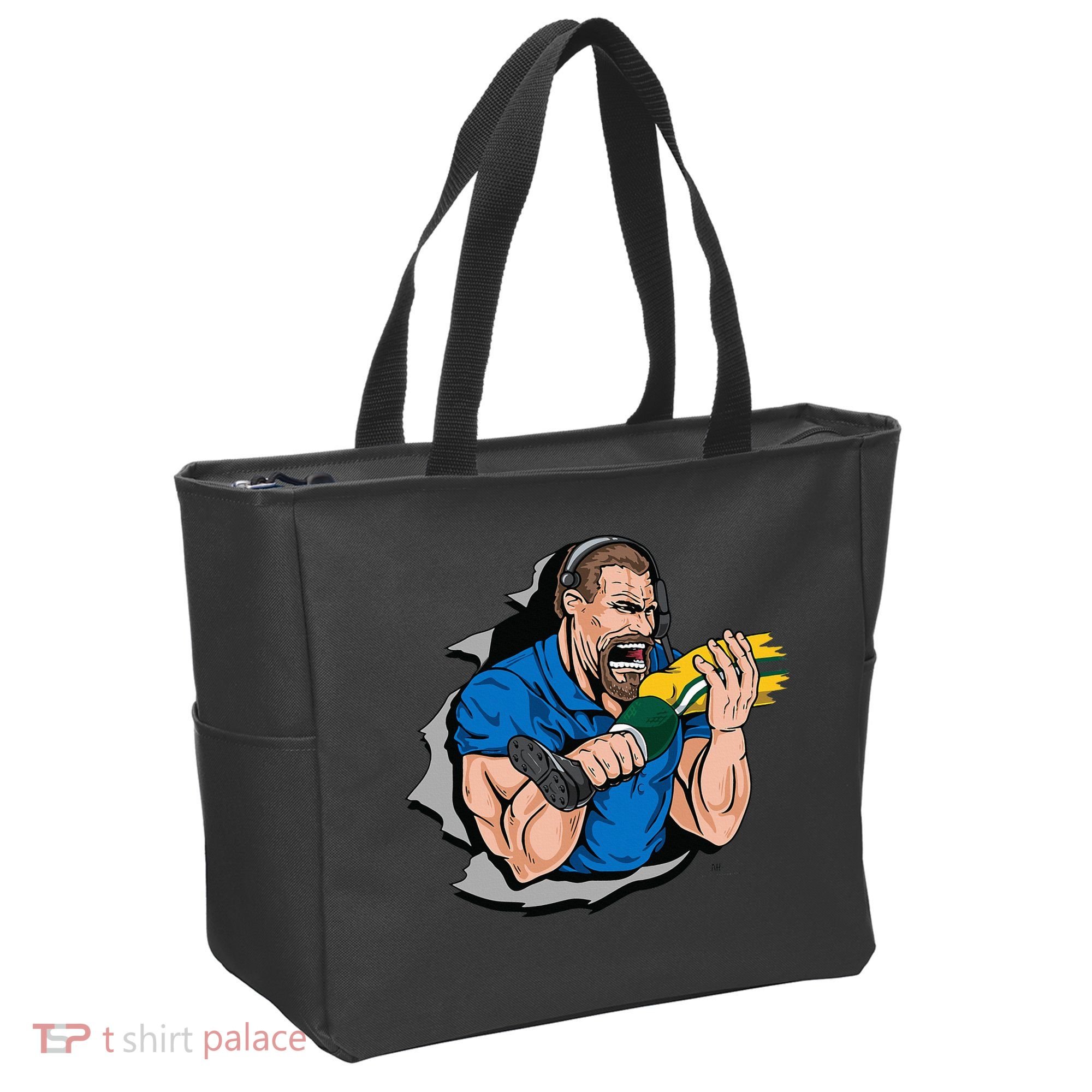 Biting Knee Caps Tote Bag
