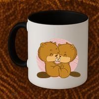 Beavers Kissing Cute Gift Coffee Mug thumb 2