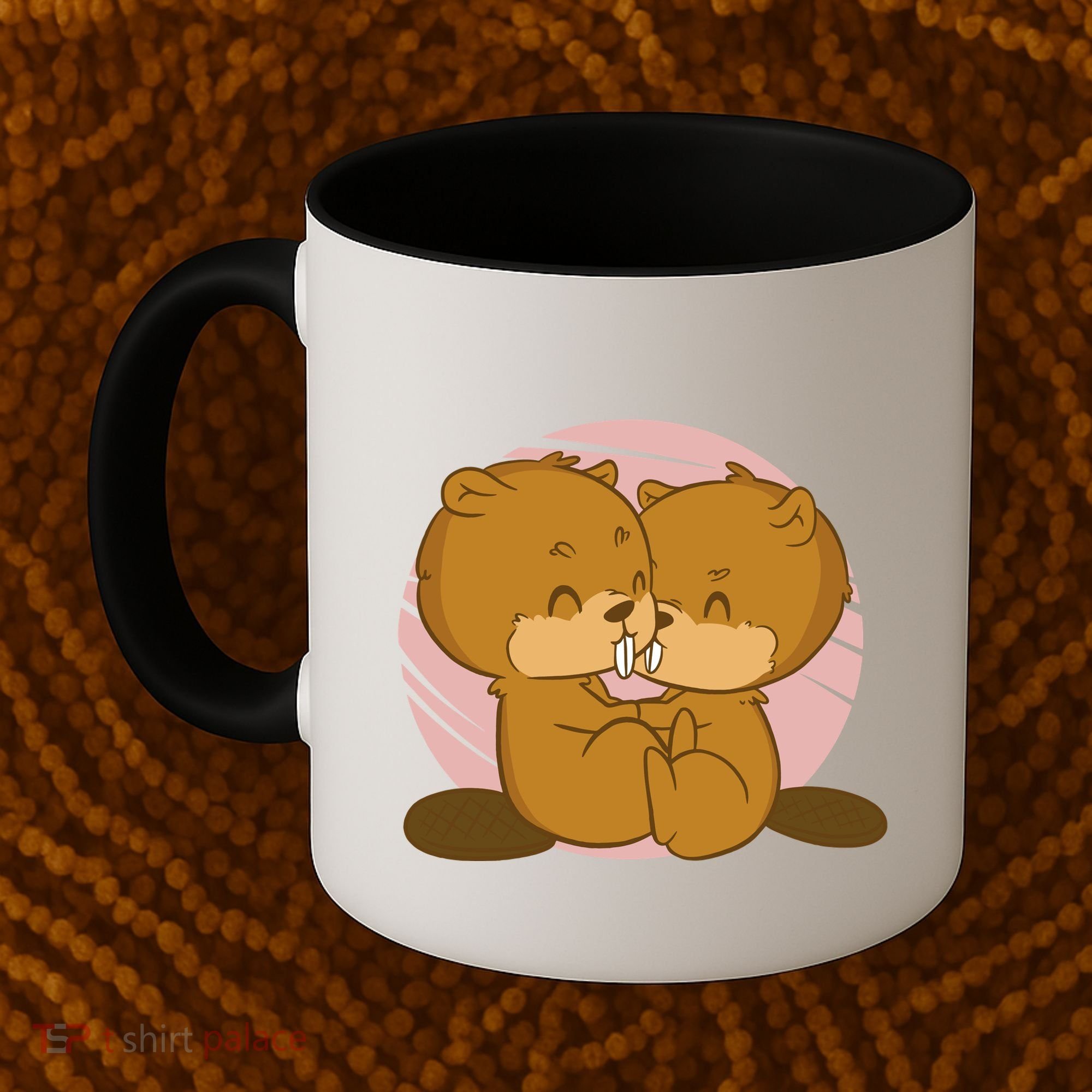 Beavers Kissing Cute Gift Coffee Mug