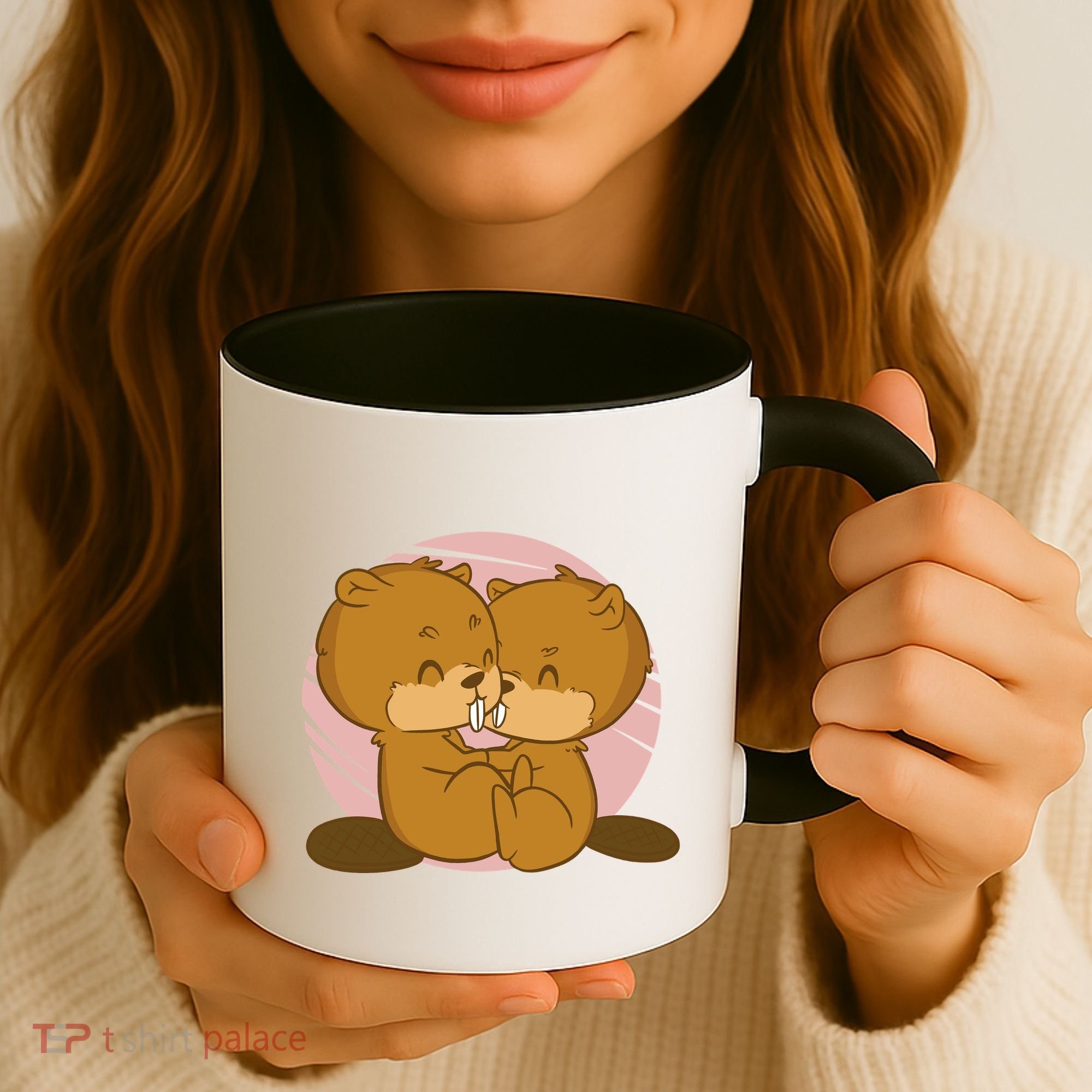 Beavers Kissing Cute Gift Coffee Mug