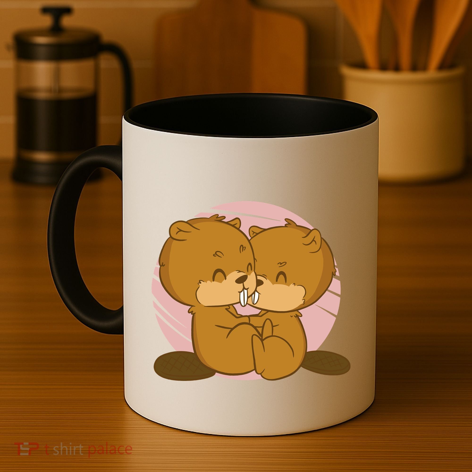 Beavers Kissing Cute Gift Coffee Mug