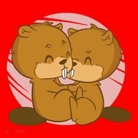 Beavers Kissing Cute Gift Santa Hat thumb 1