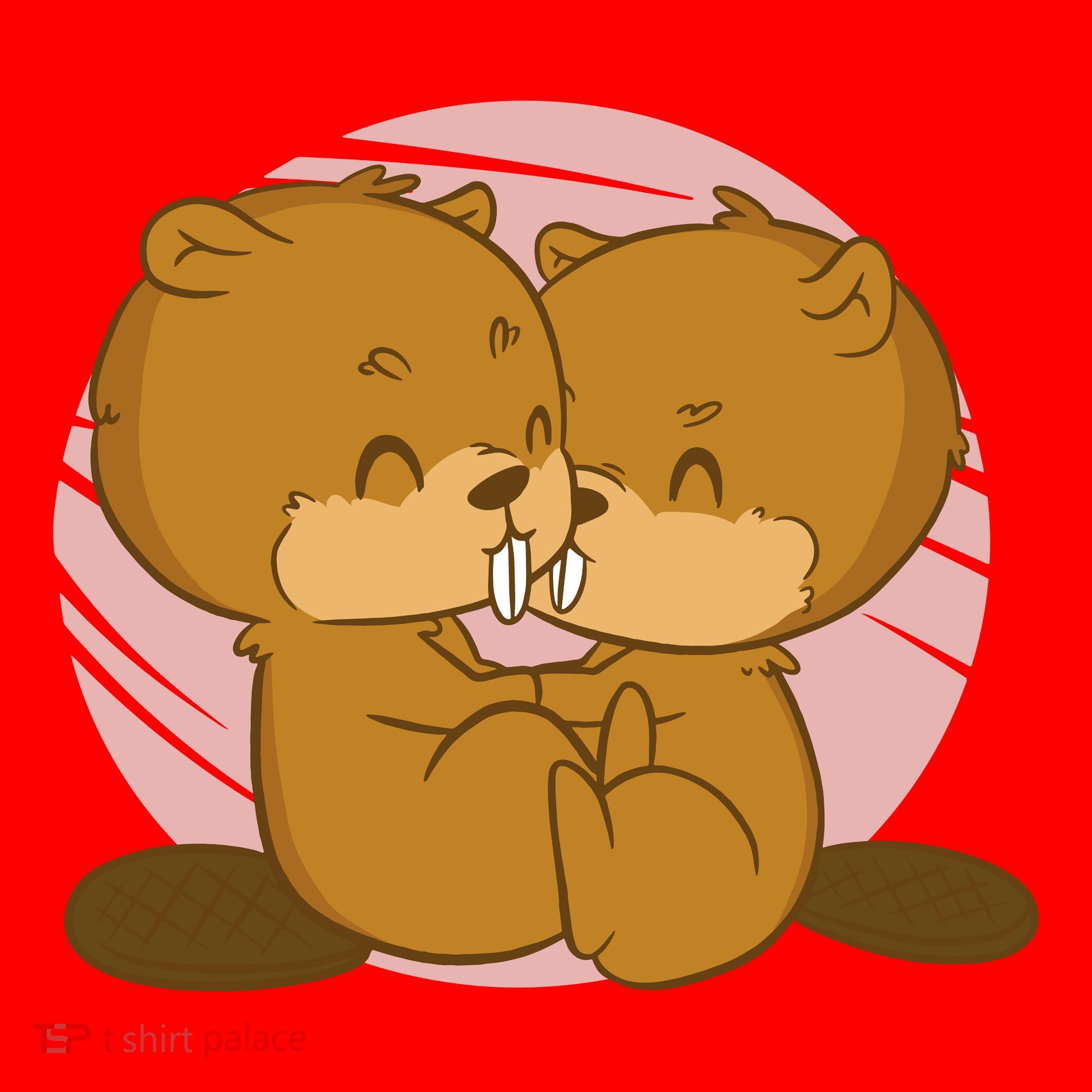 Beavers Kissing Cute Gift Santa Hat