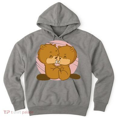 Beavers Kissing Cute Gift Hoodie