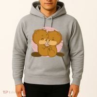 Beavers Kissing Cute Gift Hoodie thumb 2