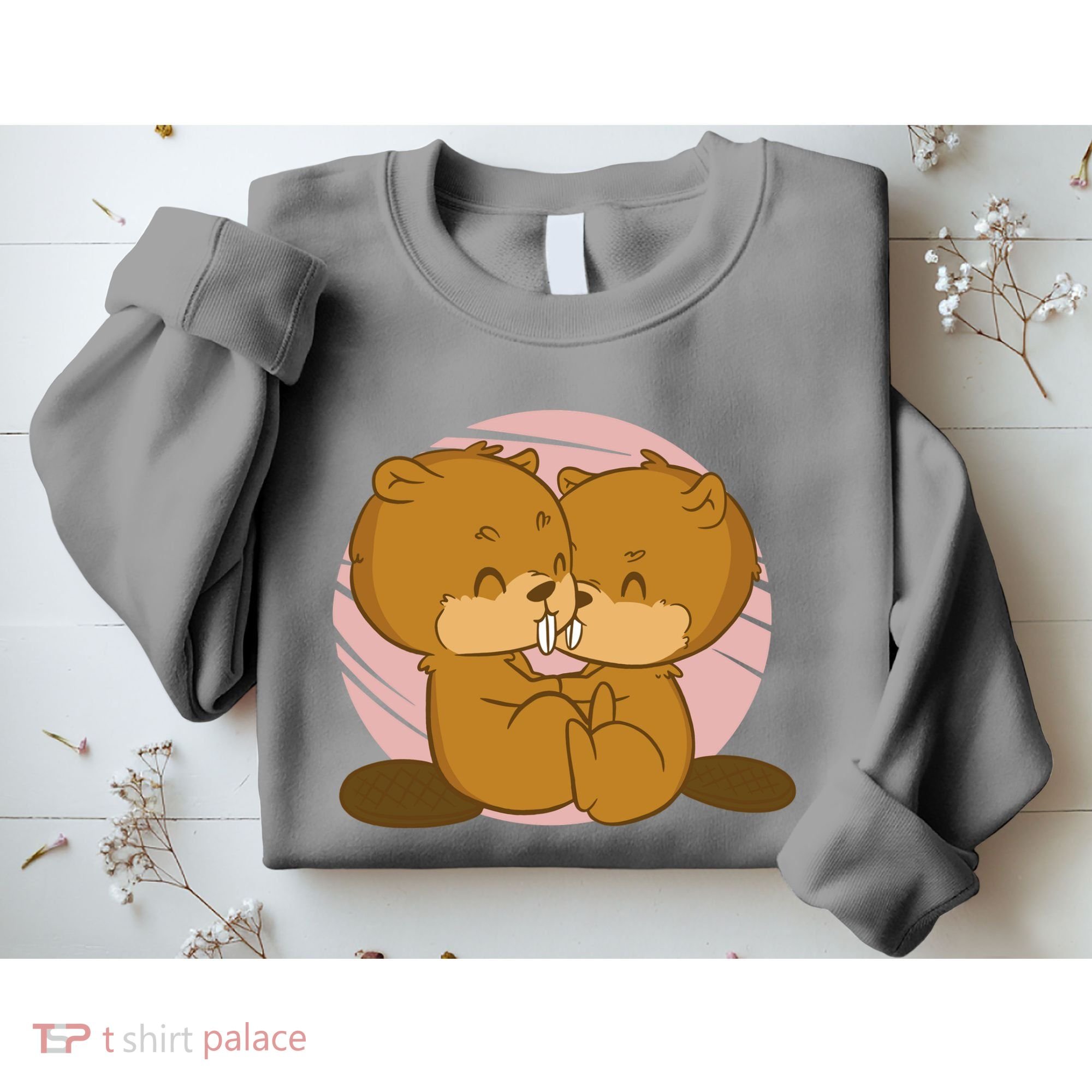 Beavers Kissing Cute Gift Sweatshirt