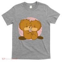 Beavers Kissing Cute Gift T-Shirt thumb 0