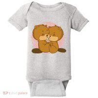 Beavers Kissing Cute Gift Baby Bodysuit thumb 0