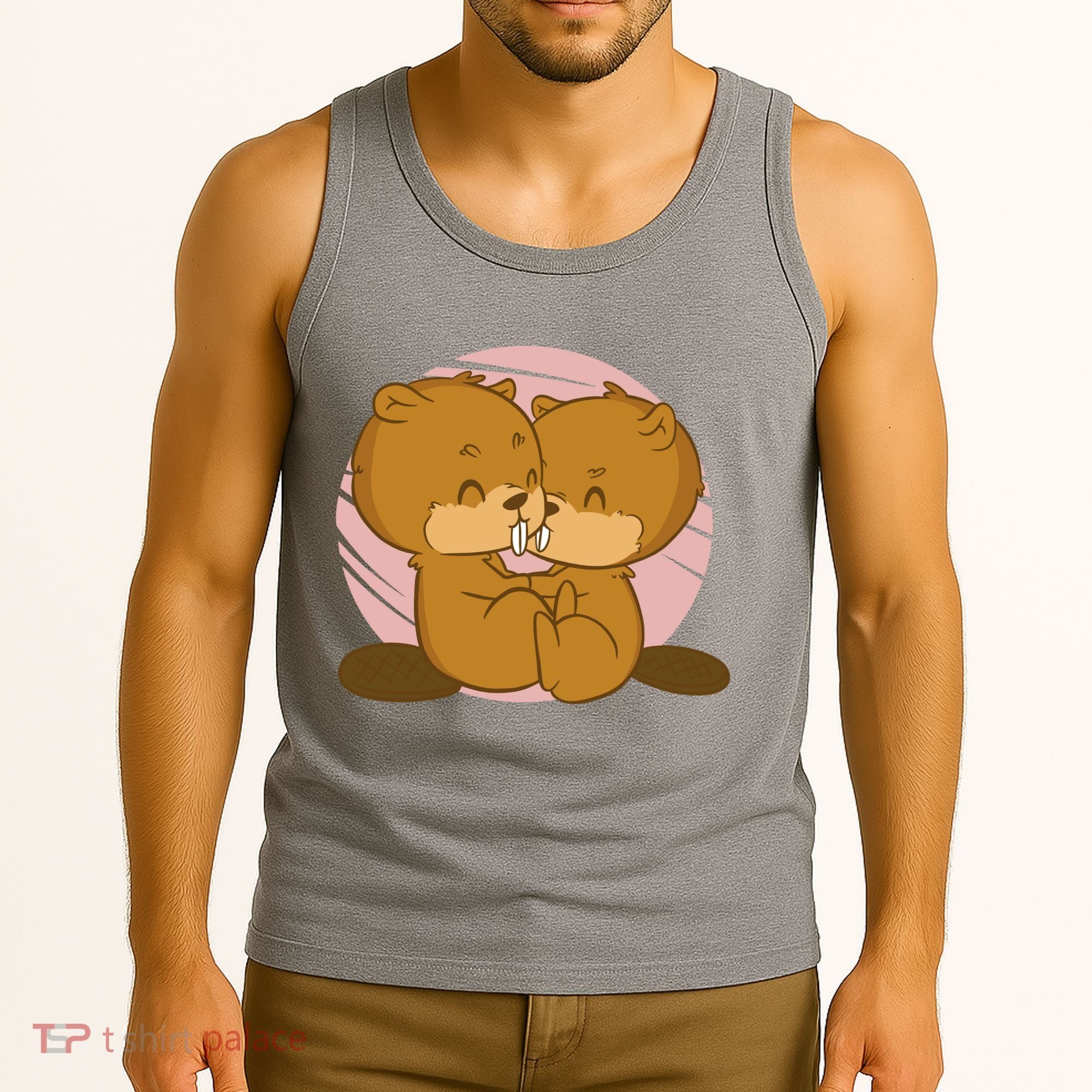 Beavers Kissing Cute Gift Tank Top