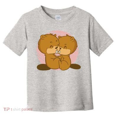 Beavers Kissing Cute Gift Toddler T-Shirt