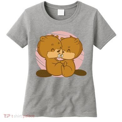 Beavers Kissing Cute Gift Women's T-Shirt