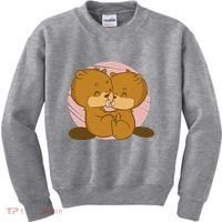 Beavers Kissing Cute Gift Kids Sweatshirt thumb 0