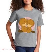 Beavers Kissing Cute Gift Kids T-Shirt thumb 2