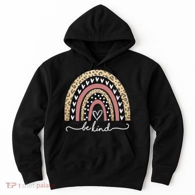 Be Kind Cute Leopard Rainbow Hoodie