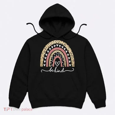 Be Kind Cute Leopard Rainbow Hoodie