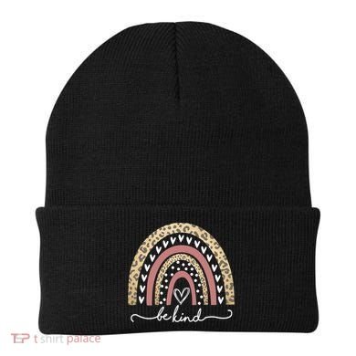 Be Kind Cute Leopard Rainbow Beanie