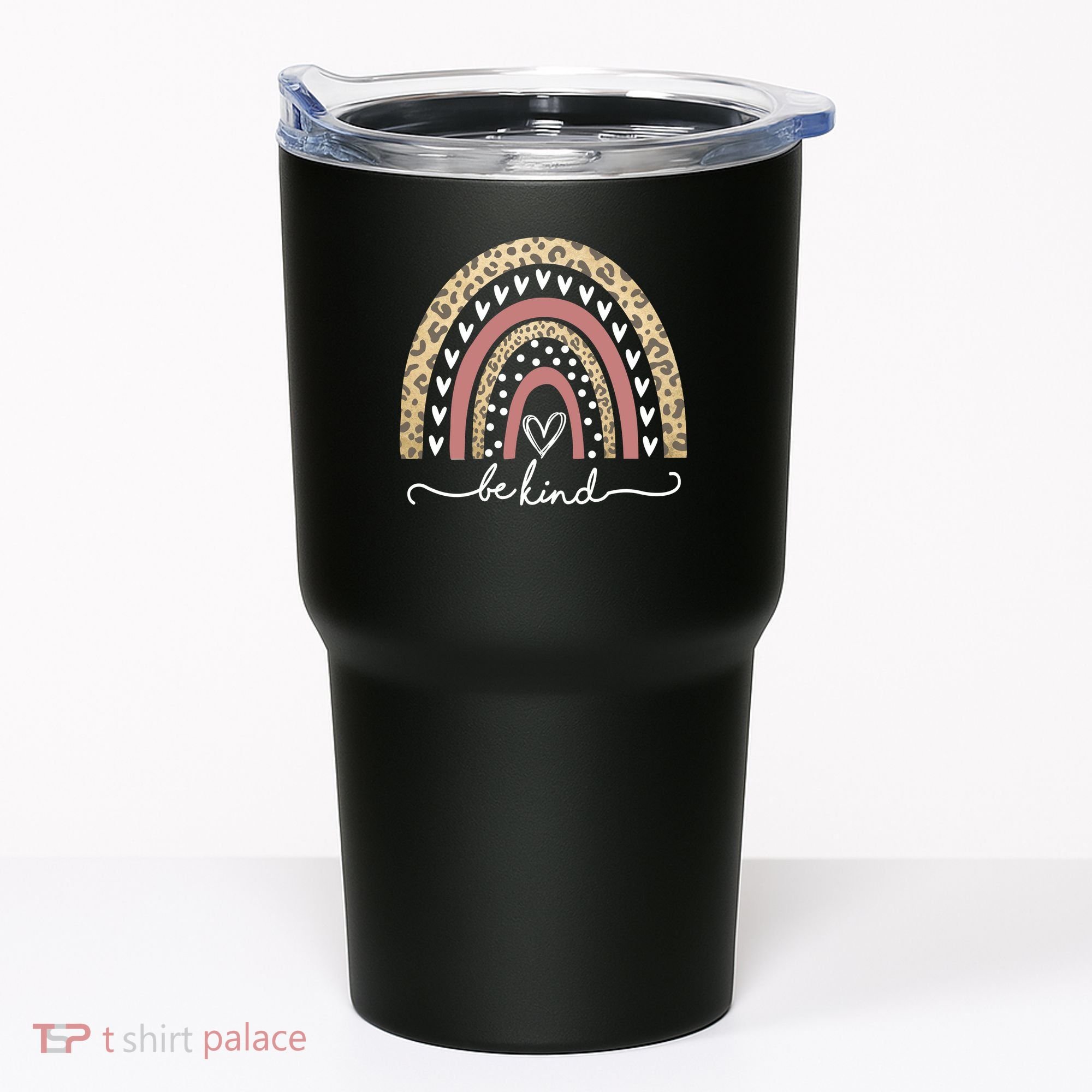 Be Kind Cute Leopard Rainbow Tumbler
