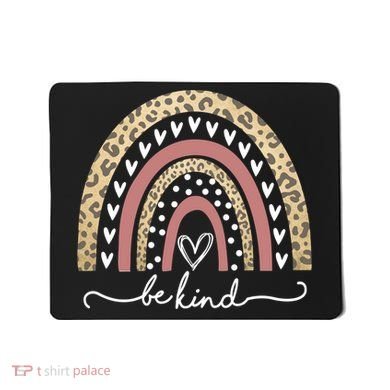 Be Kind Cute Leopard Rainbow Mousepad