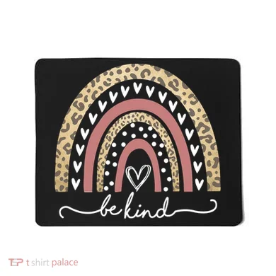 Be Kind Cute Leopard Rainbow Mousepad