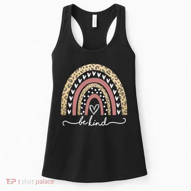 Be Kind Cute Leopard Rainbow Women's Tank Top