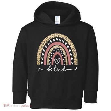 Be Kind Cute Leopard Rainbow Toddler Hoodie
